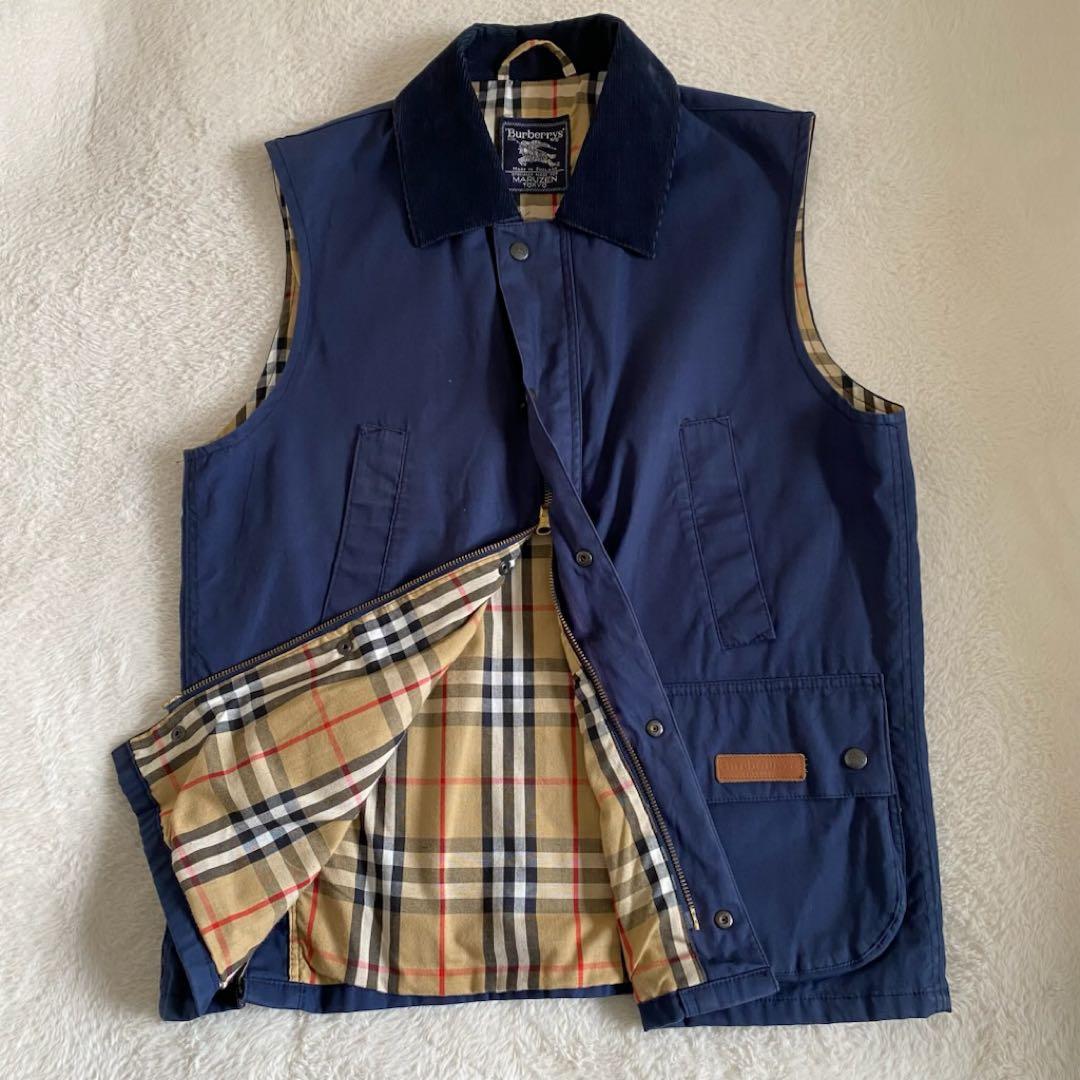 90s Burberrys 丸善　フィールドベスト　ノバチェック　コーデュロイ
