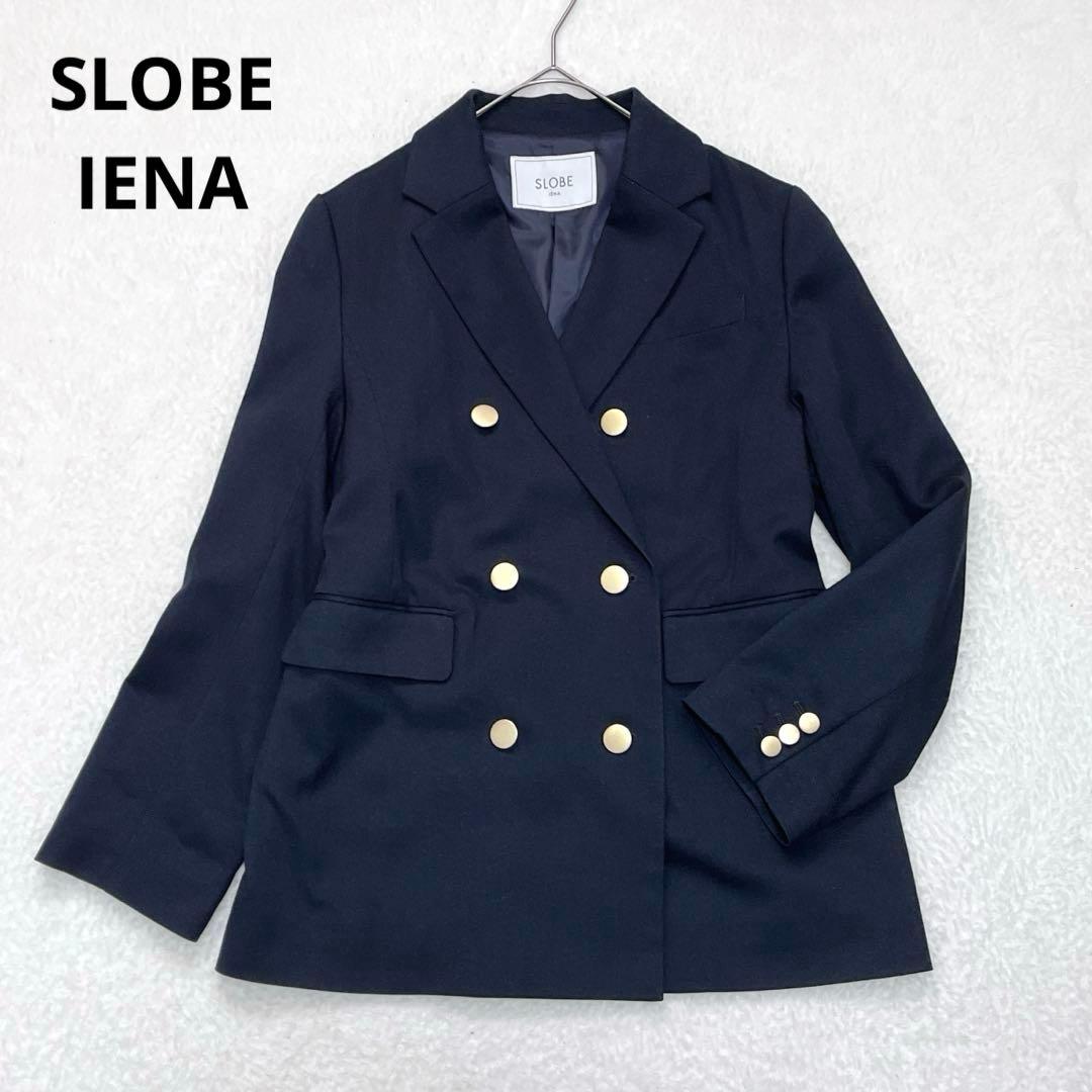 スローブイエナ 紺ブレ ネイビー 金ボタン 38 ダブル テーラードジャケット