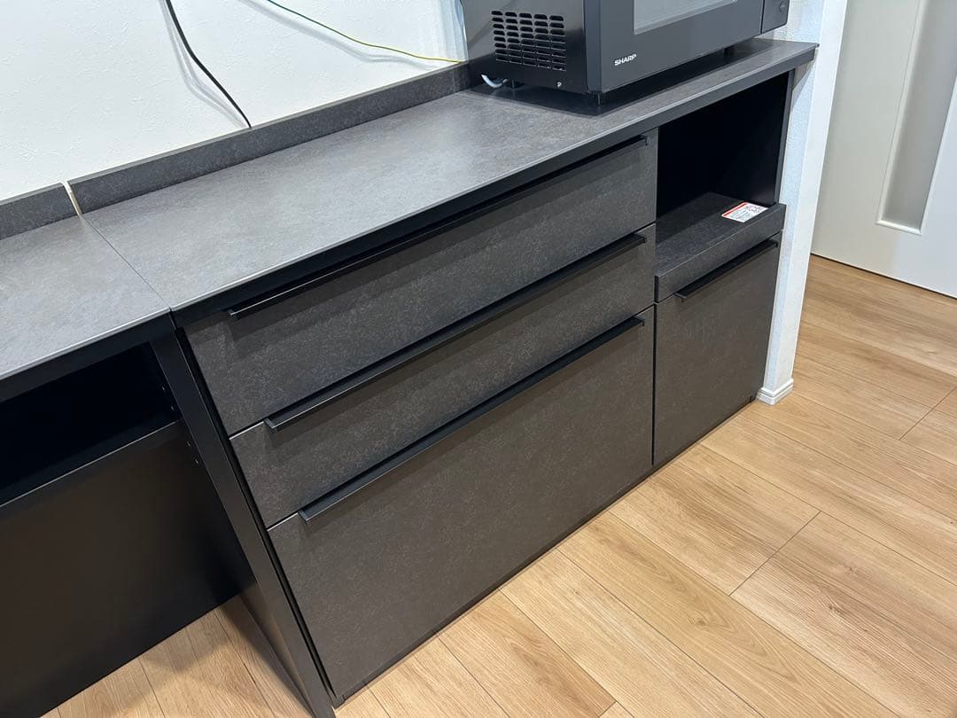 キッチンカウンター120cm 石目調 セラミック 天板