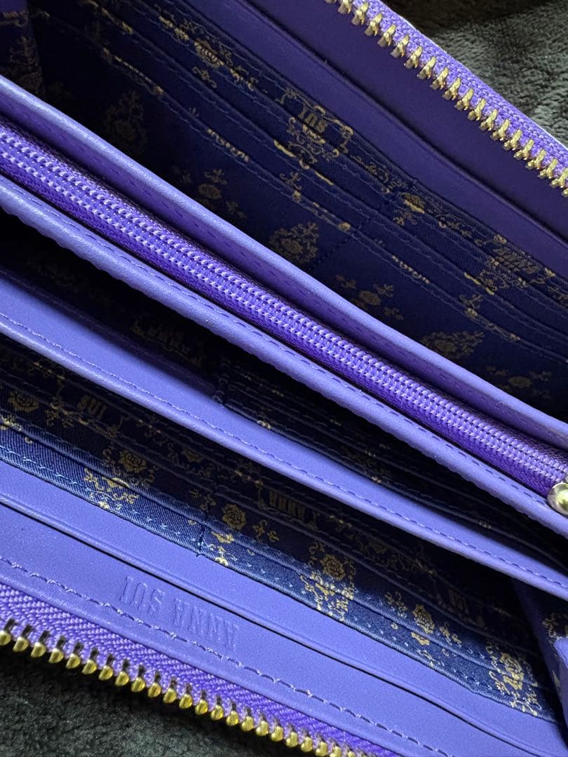 ANNA SUI パープル 長財布 バラ
