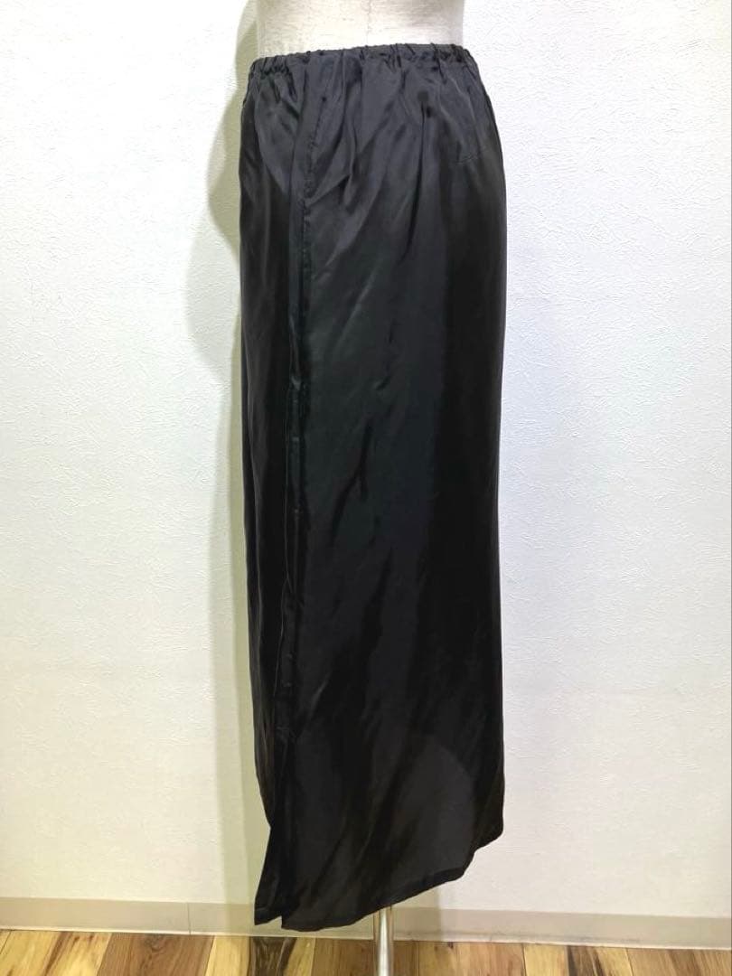 ヨウジヤマモト　ブラックハイネックロングワンピース　裏地スカート付　美シルエット