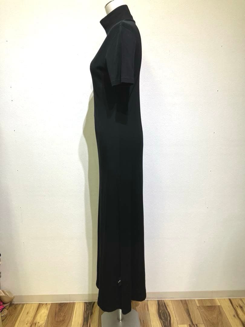 ヨウジヤマモト　ブラックハイネックロングワンピース　裏地スカート付　美シルエット