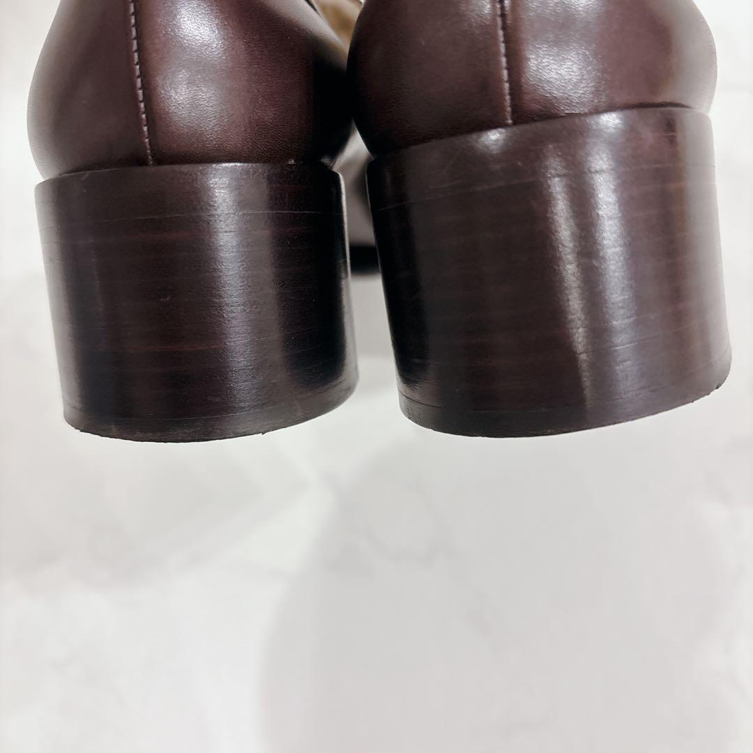 GUCCI グッチ スクエアトゥ チャンキーヒール　ホースビット ブラウン 茶