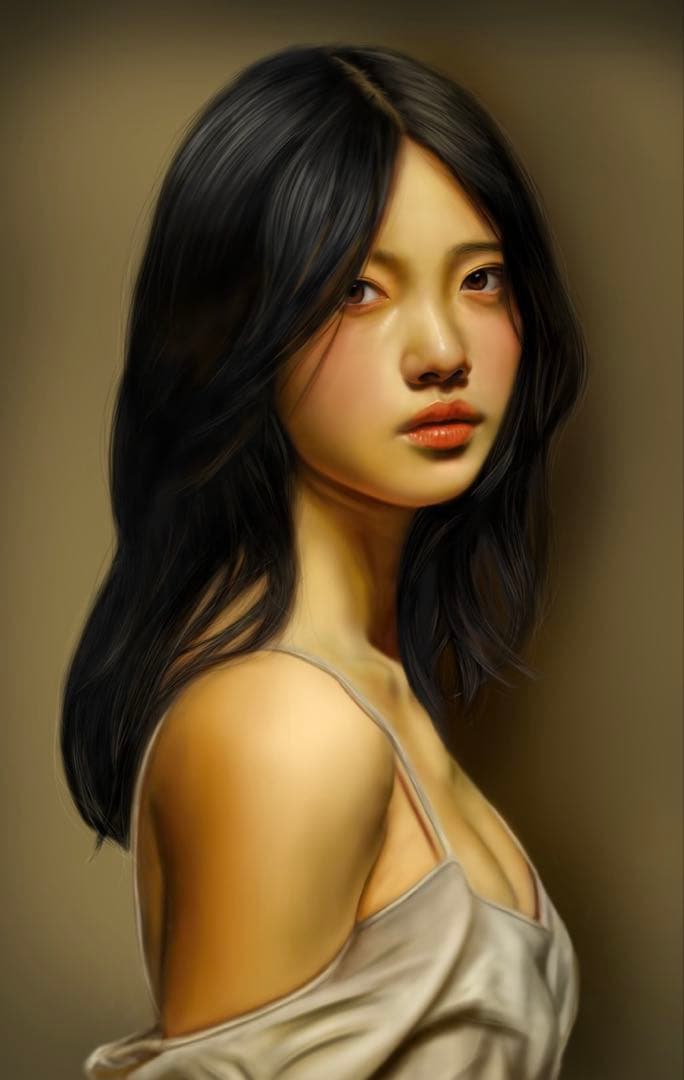 【至高のアート作品・最高級絵画】リアリズム作画・美しい女性をモデルのアート作品