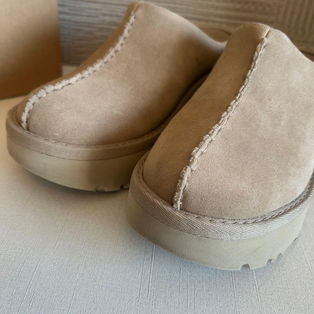 【美品】UGGアグ☆NEW HEIGHTS CLOG BEIGE 厚底 24cm