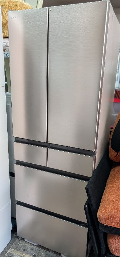 送料込　日立　冷蔵庫 　485L　R-HW49S　両開き冷蔵庫　シルバー