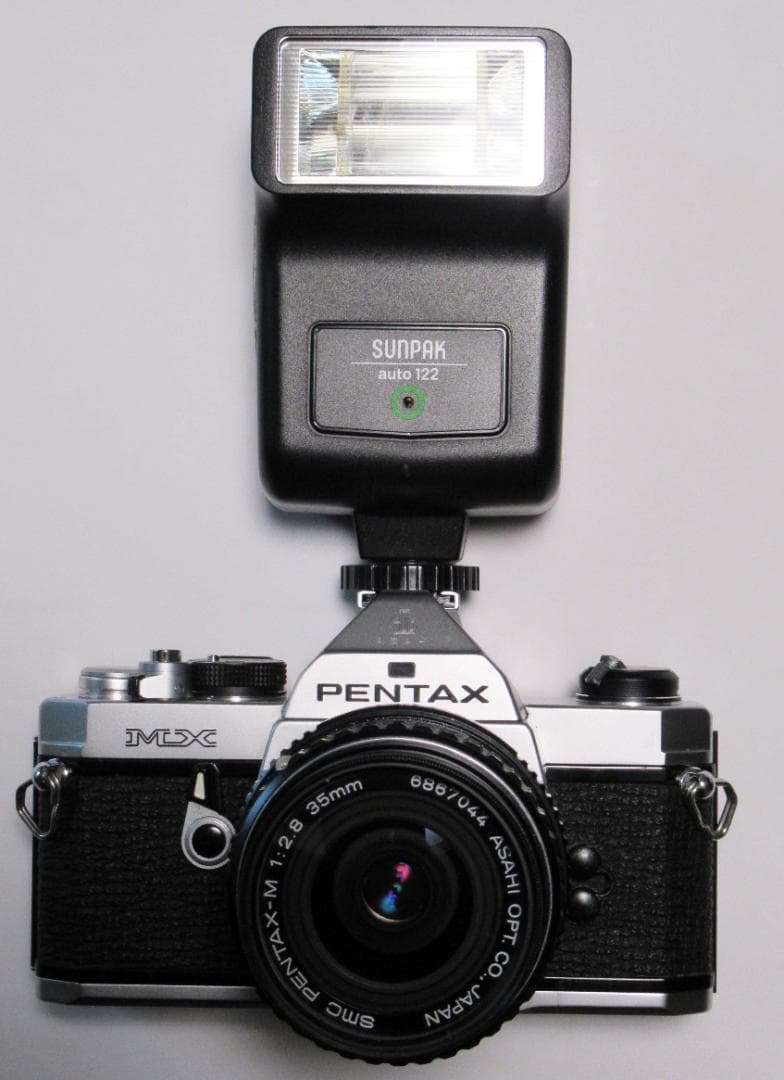 PENTAX MX & 35mm F2.8レンズ & ストロボ ジャンク品
