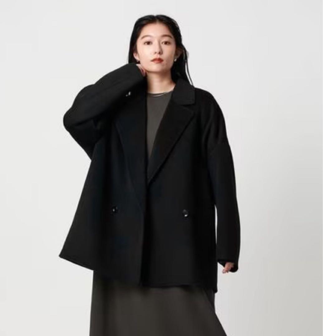 MARW UNITED ARROWS リバー ミドル丈 コート　ブラック