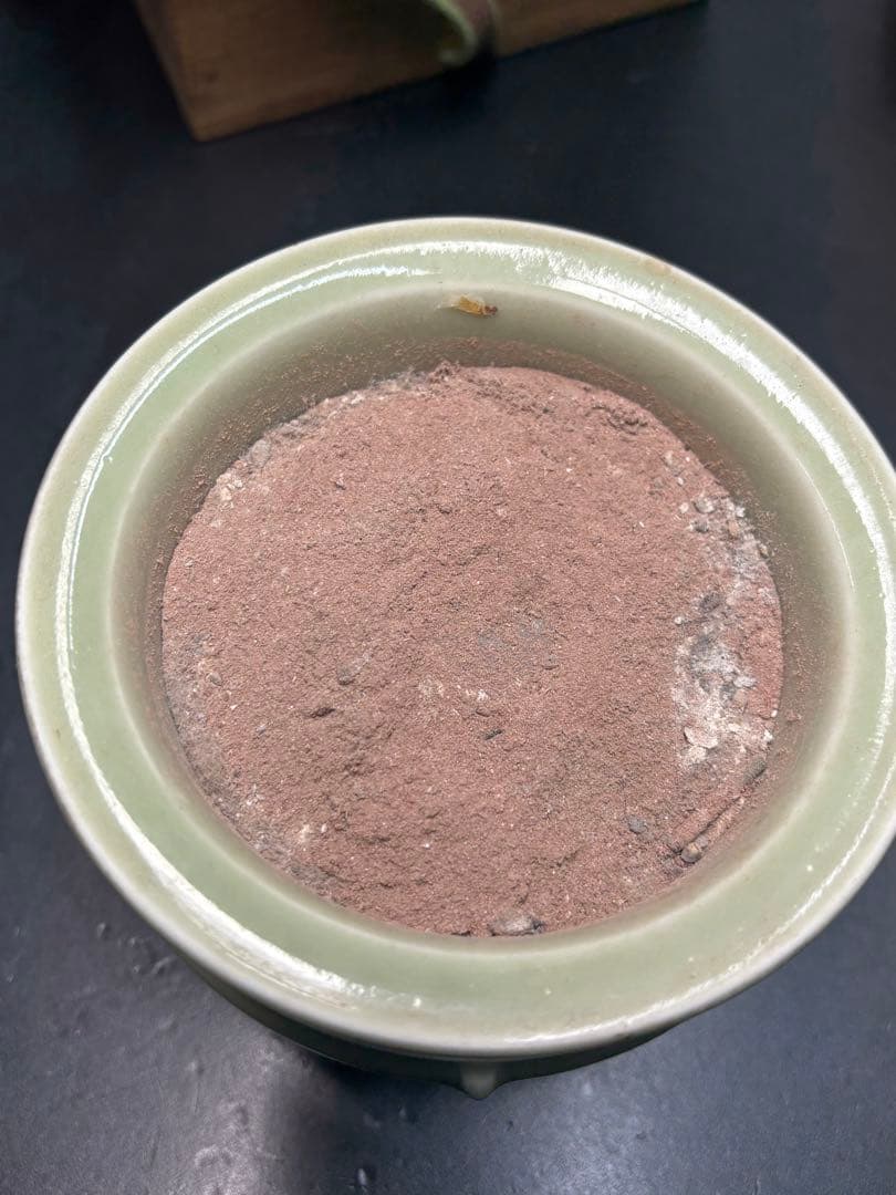 純銀覆 青磁香炉 純銀蓋 透かし彫り 花文様 共箱付き 青磁香爐 骨董品