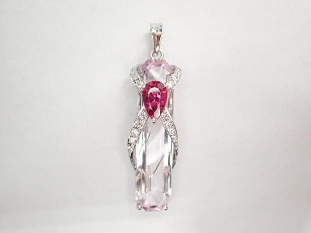 美品 Pt900 クンツァイト12.71ct ピンクトルマリン ペンダントトップ