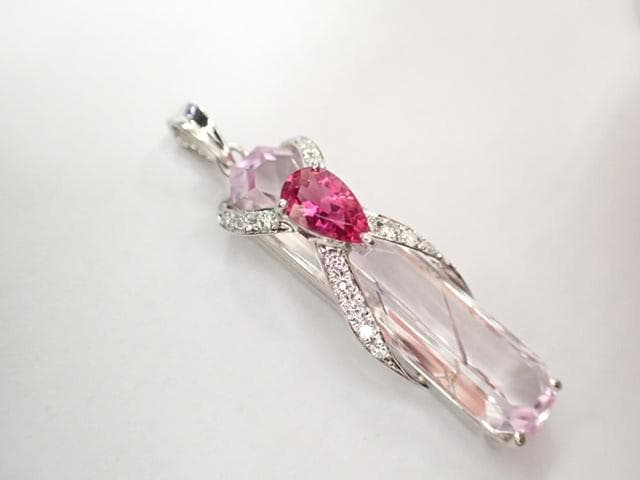 美品 Pt900 クンツァイト12.71ct ピンクトルマリン ペンダントトップ
