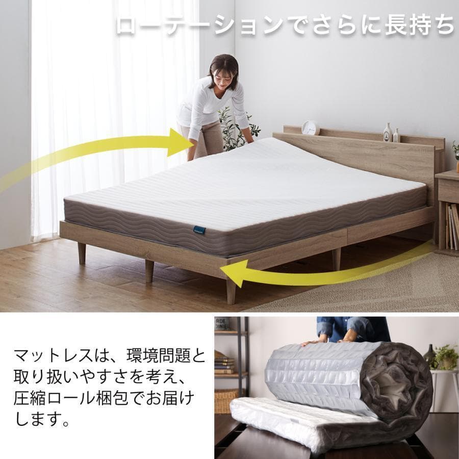 未使用訳あり　真空圧縮ロールでお届け 　匠モデルマットレス　ダブル　ブラック