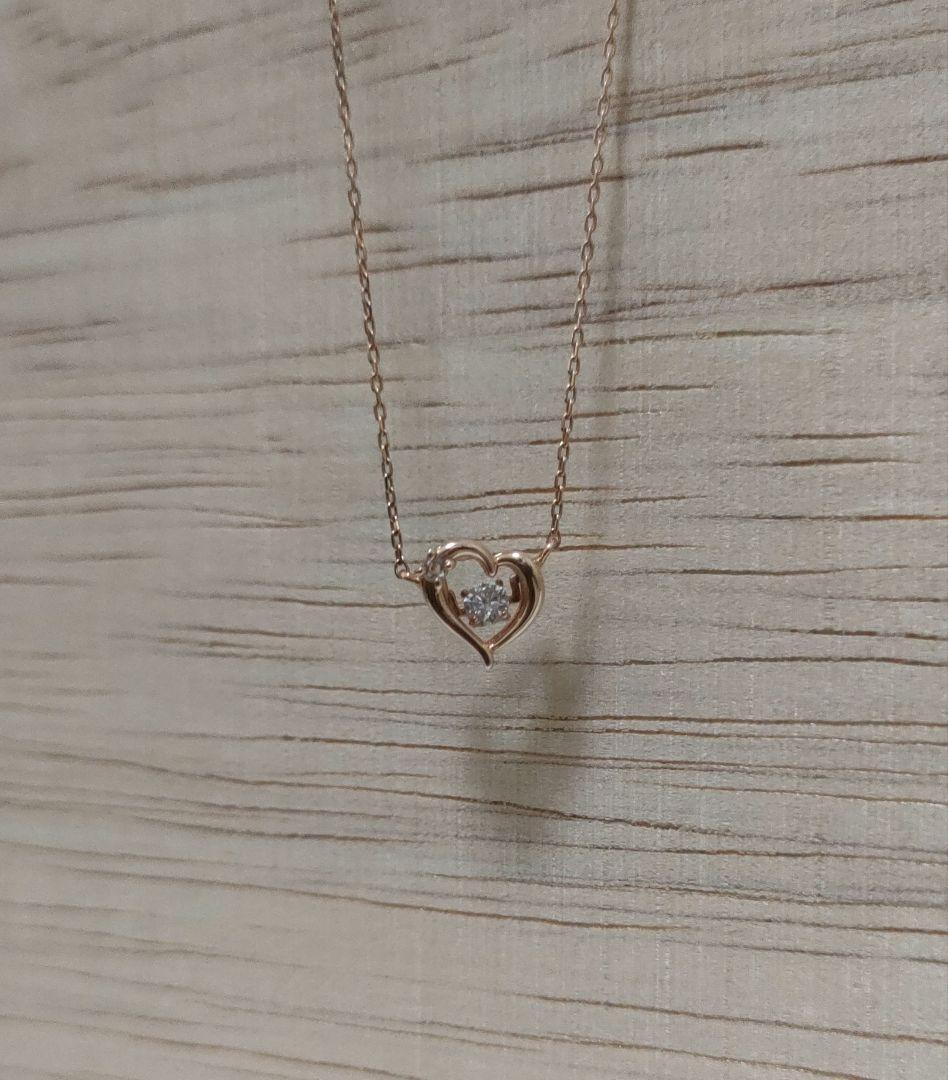 THE KISS　ピンクゴールド ネックレス　k10