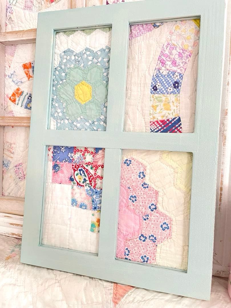 KWBTさま確認用になります。アンティークキルト窓枠フレームリバーシブル·͜· ♡