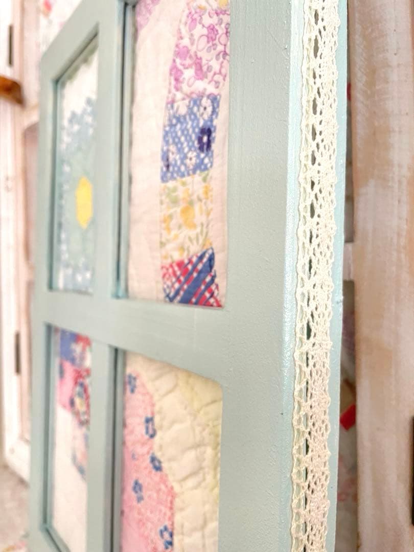 KWBTさま確認用になります。アンティークキルト窓枠フレームリバーシブル·͜· ♡