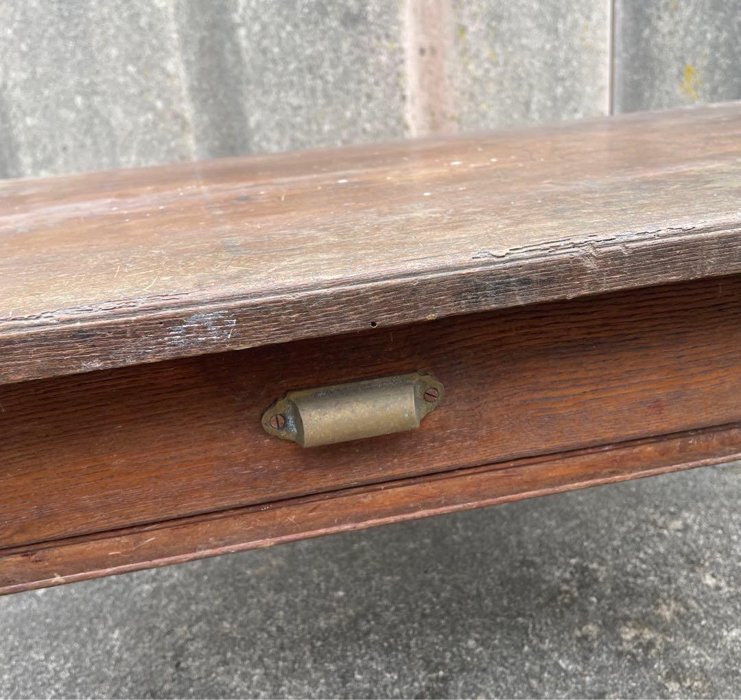 ビンテージ/当時物/無垢材/文机/机/書斎机/作業台/テーブル/ろくろ脚/12