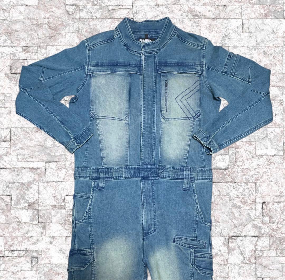 【新品・未使用】　寅壱　TORAICHI　デニムツナギ　メンズ　作業着　LL