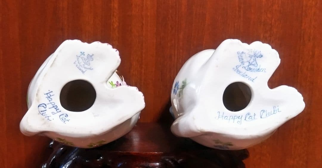 アイリッシュドレスデン 招き猫 ブルー＆ピンク ２点セット 美品