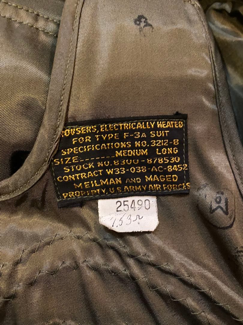 40s USAF F-3 電熱　エレクトリック　米軍　黒タグ　ミリタリー