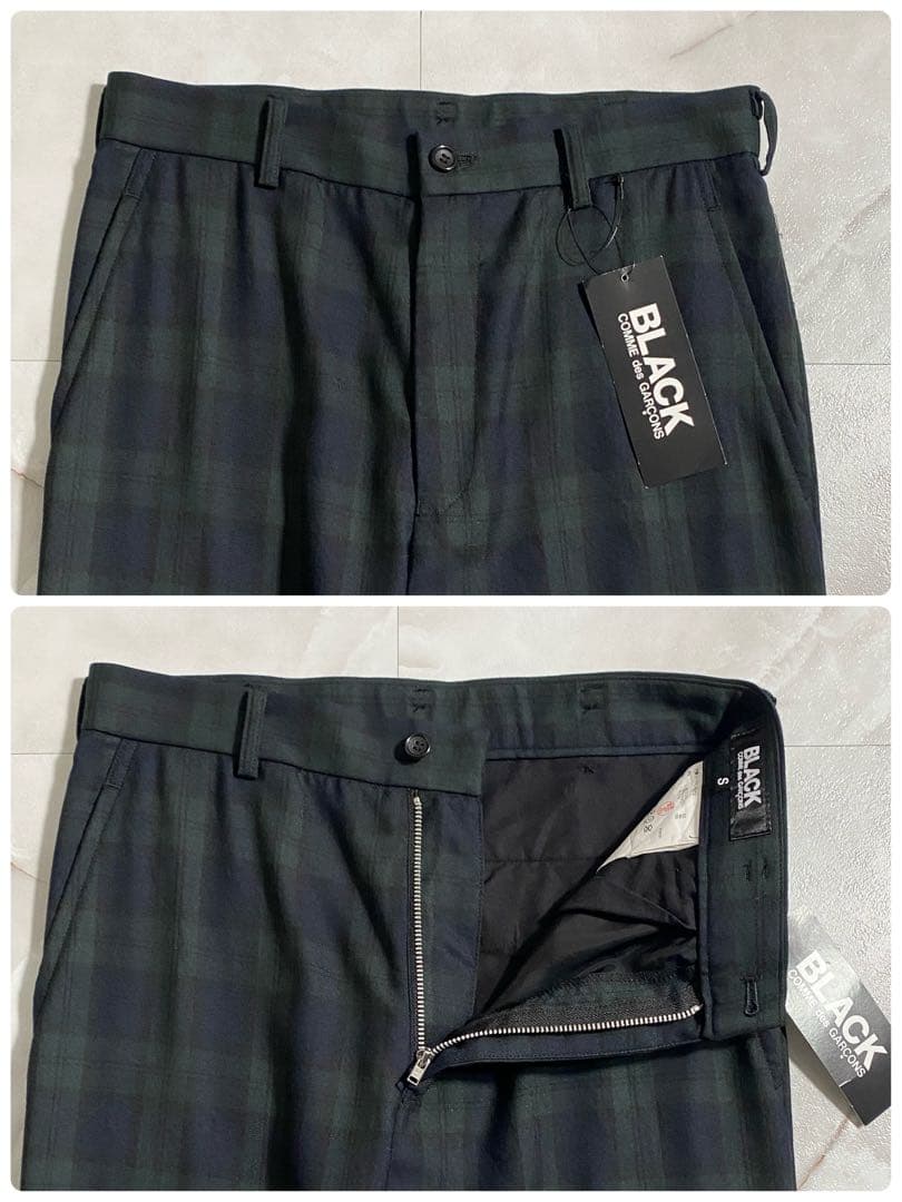 A18050 未使用 ブラックコムデギャルソン ブラックウォッチスラックス