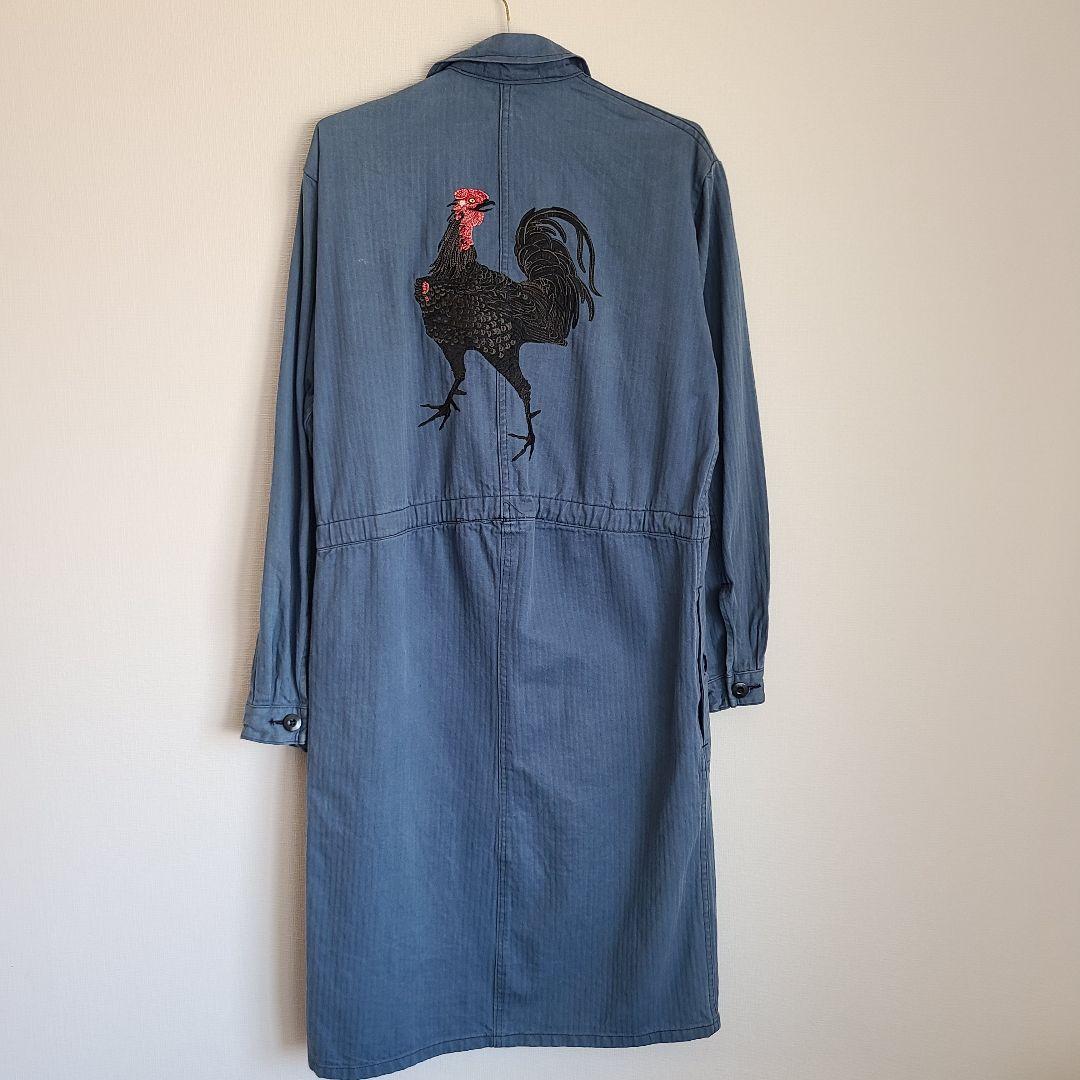 unsame　リメイクコート 軍鶏　デニム　和柄　和風　再構築　ヴィンテージ