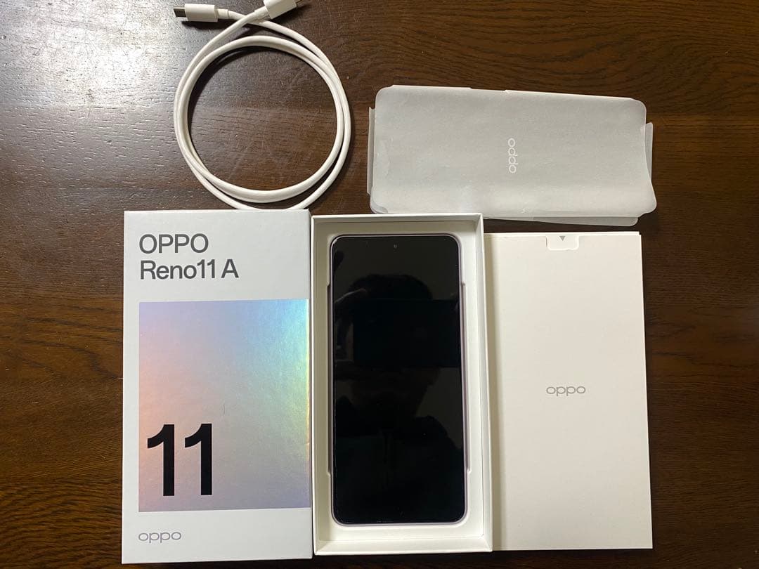 【使用短め美品】OPPO Reno11 A コーラルパープル +充電ケーブル