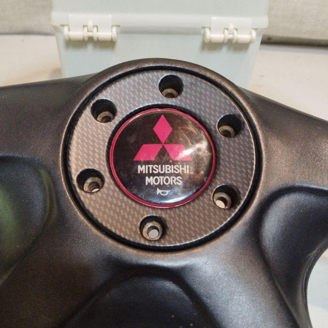 旧車　三菱自動車ホーン付き　木製ハンドル　イタリア製品