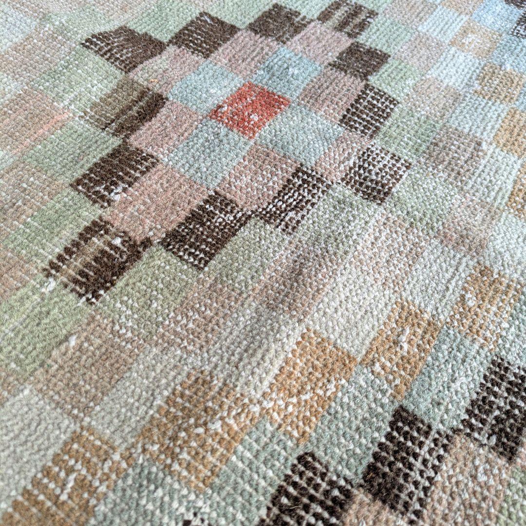 87×210 幾何学柄　スモーキーカラー　トルコヴィンテージラグ