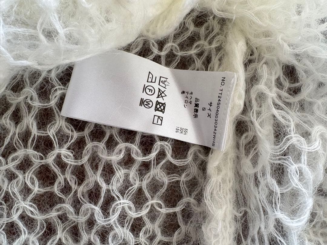 いくこ　THE TOE モヘアカーディガン S ホワイト　未使用品