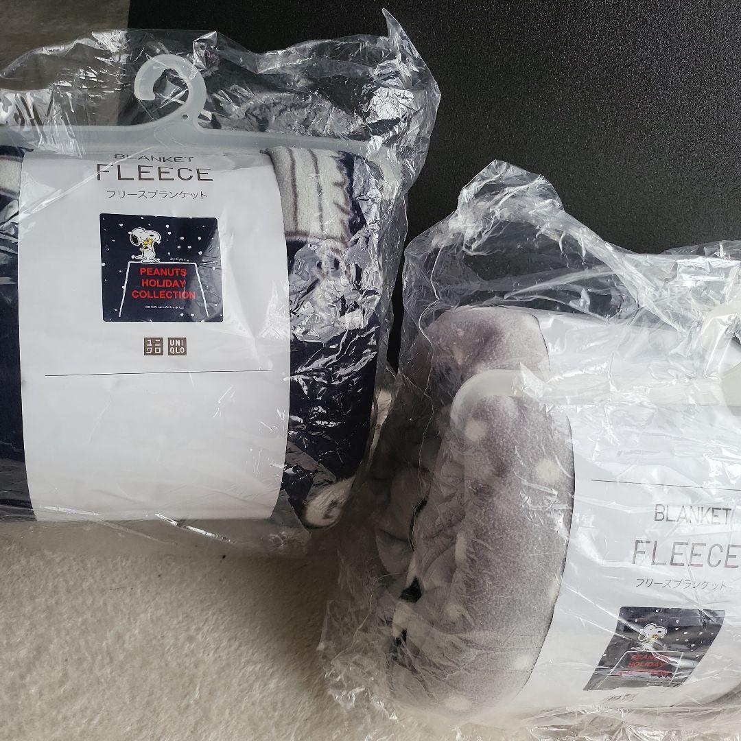 新品未使用 UNIQLO 2WAYスヌーピーフリース ブランケット　2枚セット