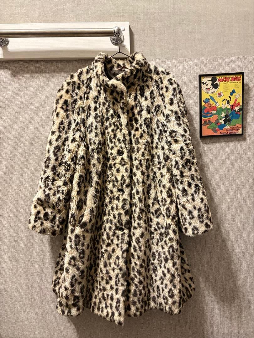 激レア！Y2Kヴィンテージレオパードフェイクファーコートボア極厚！