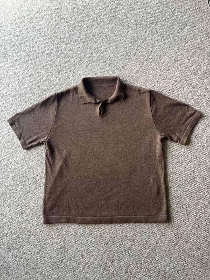 maraes マラエス　マーラエス　ニットポロシャツ　ブラウン　オクスン
