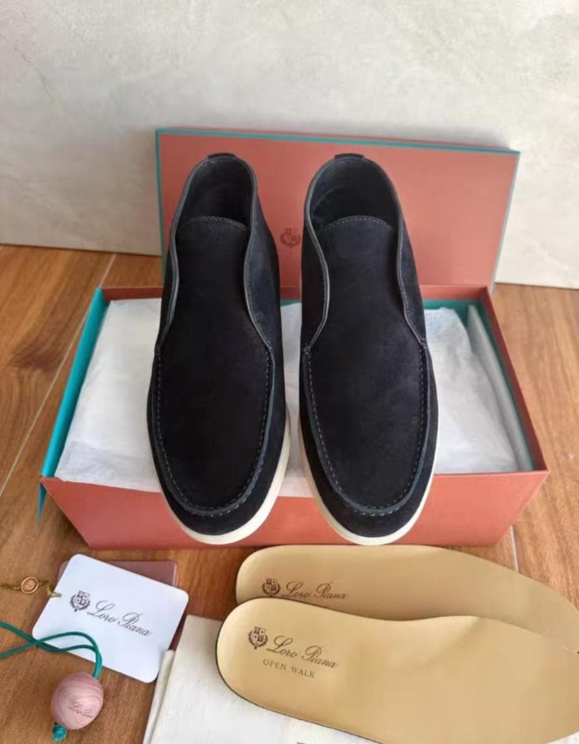 Loro piana ブラックスエードモカシン 41