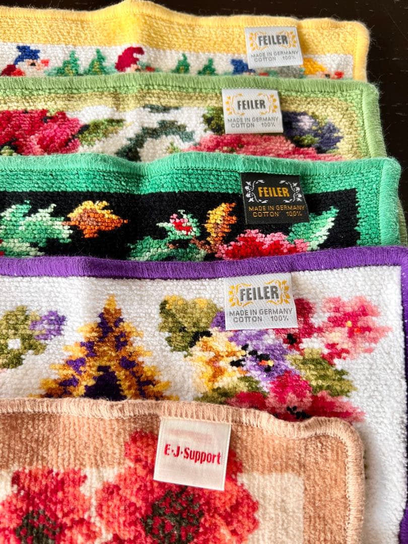 新品未使用　FEILER タオルハンカチ8枚 E:J-Support計9枚セット