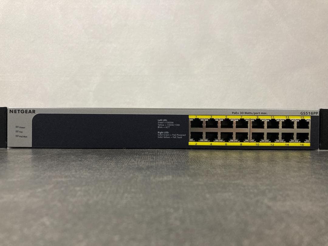 NETGEAR GS516PP 16ポート PoEスイッチングハブ