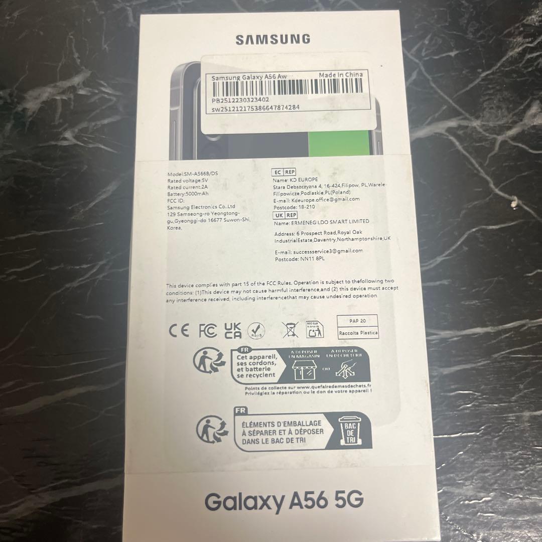 Samsung Galaxy A56 5G 本体 8gb128gb黒