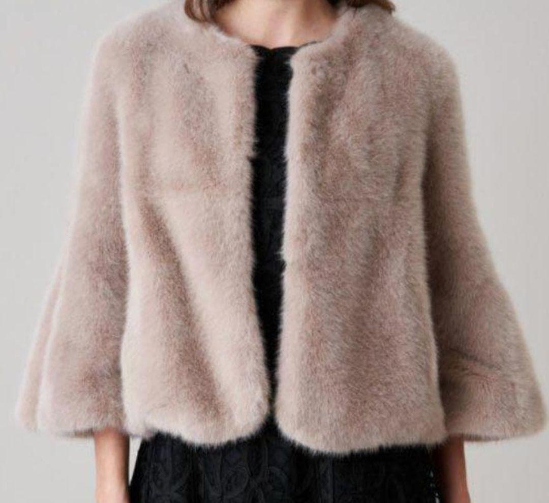 未使用級♡ANAYI アナイ ふわふわ♡ フェイクファーコート ショート丈 38