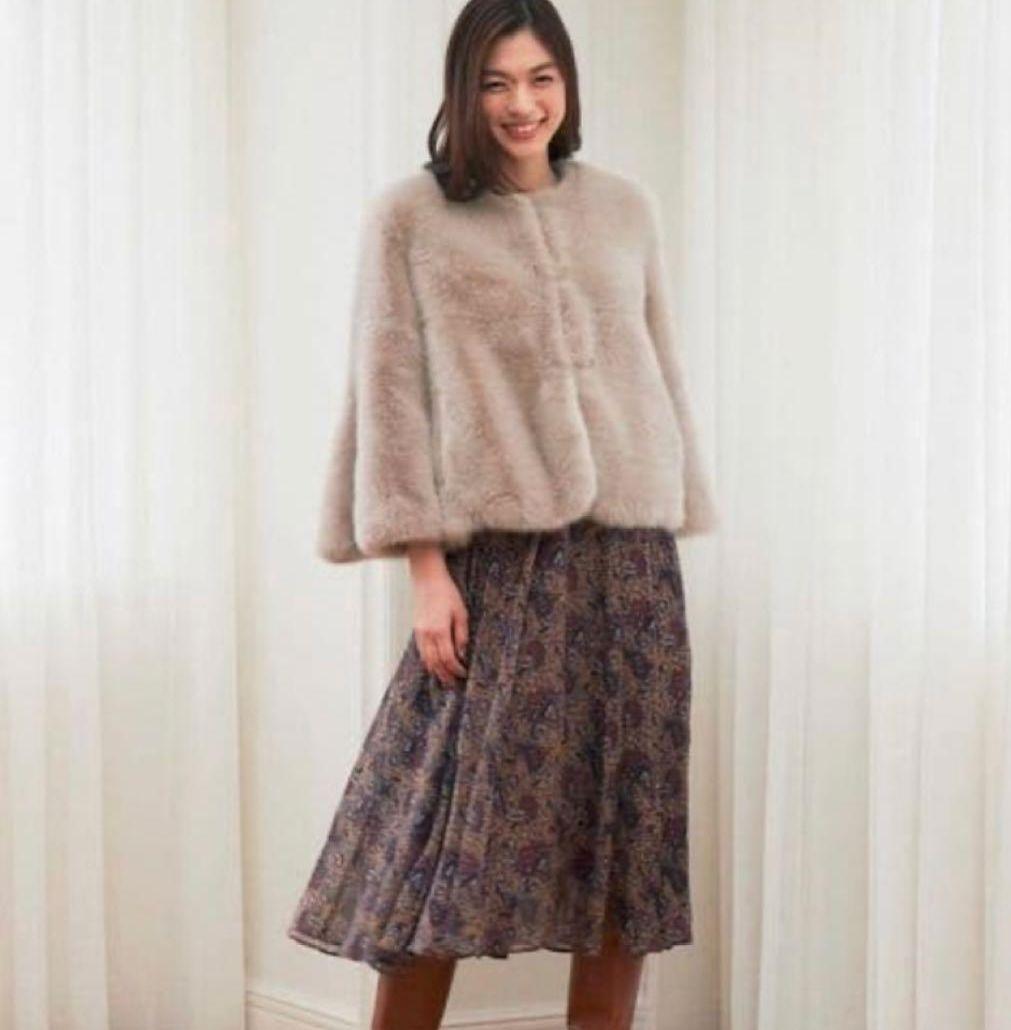 未使用級♡ANAYI アナイ ふわふわ♡ フェイクファーコート ショート丈 38