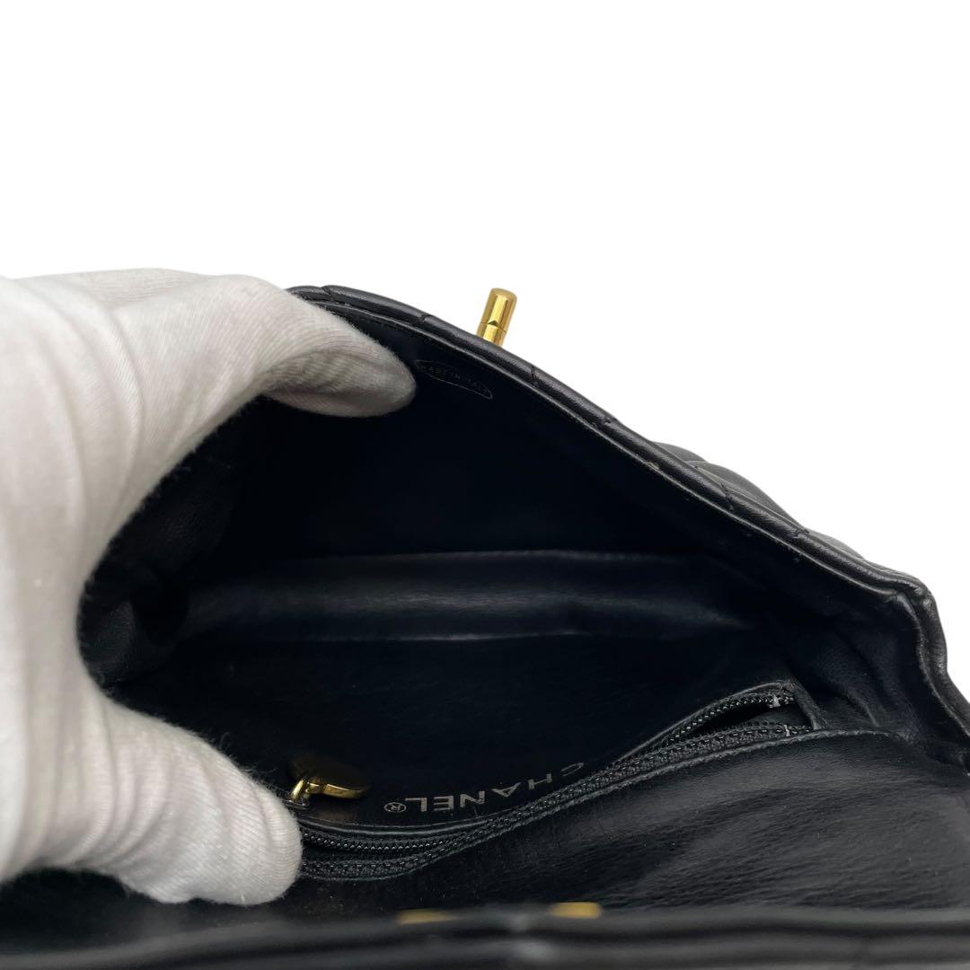 シャネル マトラッセ ラムスキン ウエストポーチ ボディバッグ ココマーク