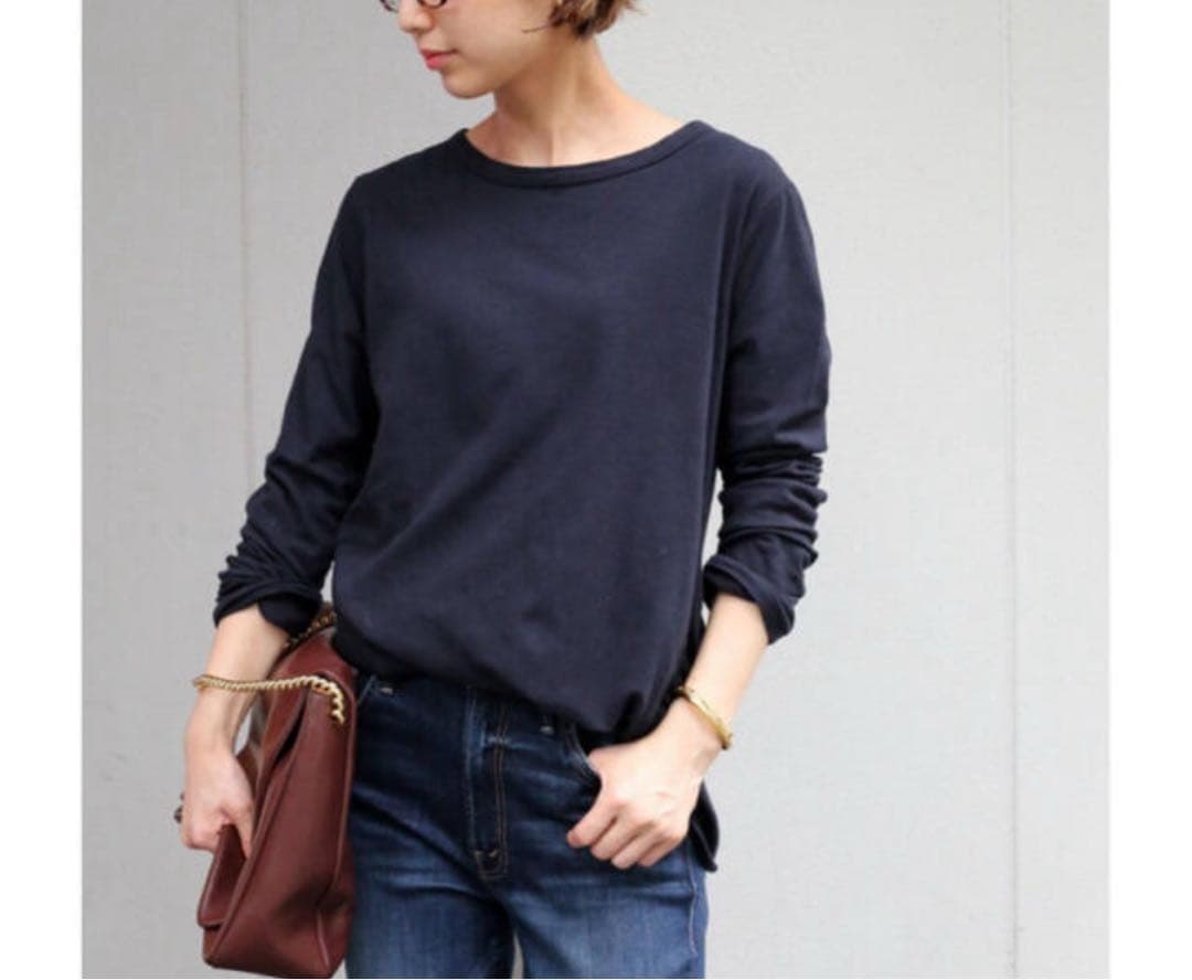 Deuxieme Classe 新品未使用　Layering Tシャツ　ネイビー