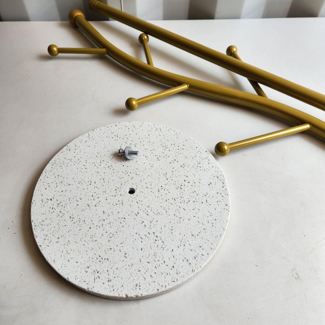 金属製　大理石ベース　ポールハンガー　ハンガーラック　コートハンガー　ゴールド