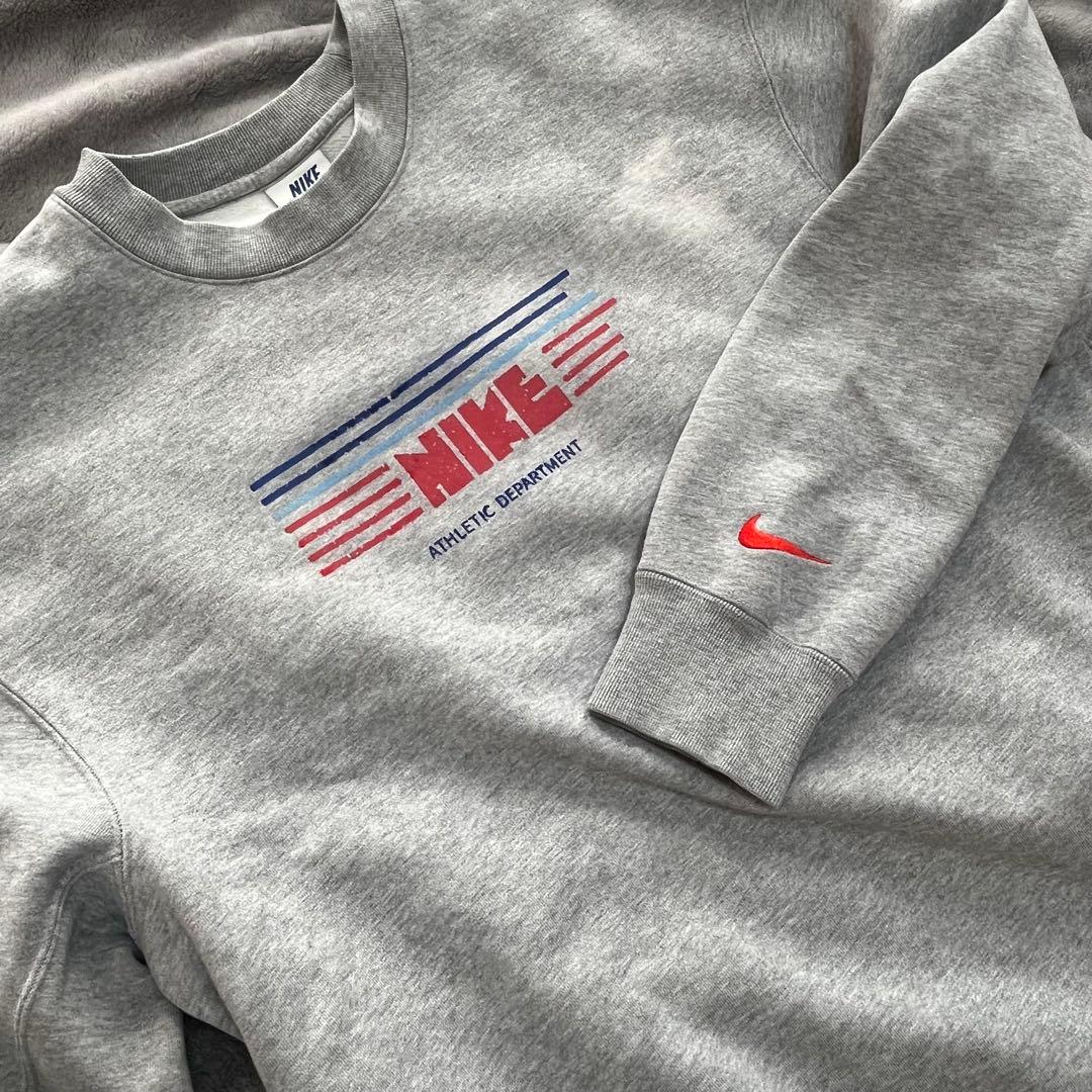 s*様 ★希少レア★NIKE ナイキ ゴツナイキ スウェット L グレー センタ