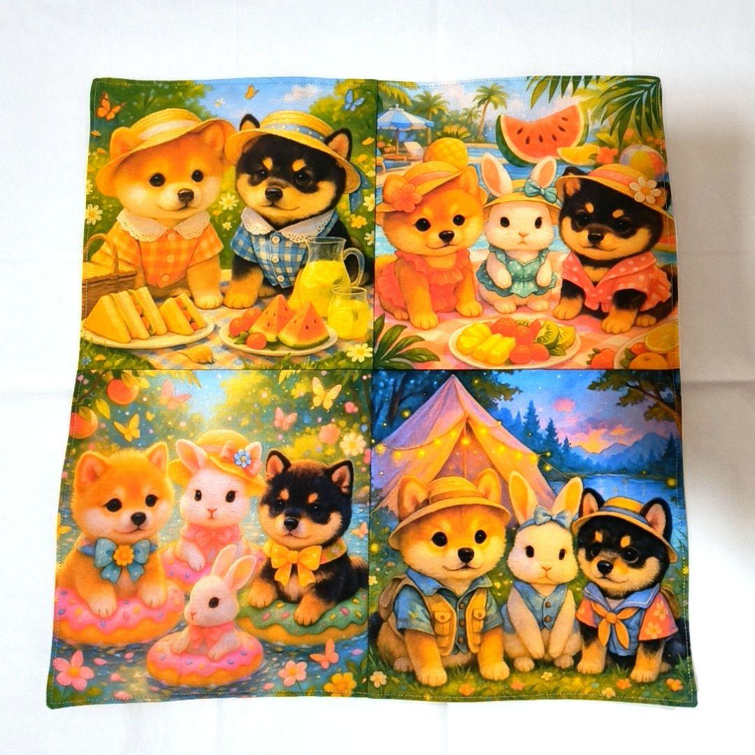 豆柴助様】ハンドメイドオーダー★柴犬★ハンカチ&エコバッグ&ストラップ　8点