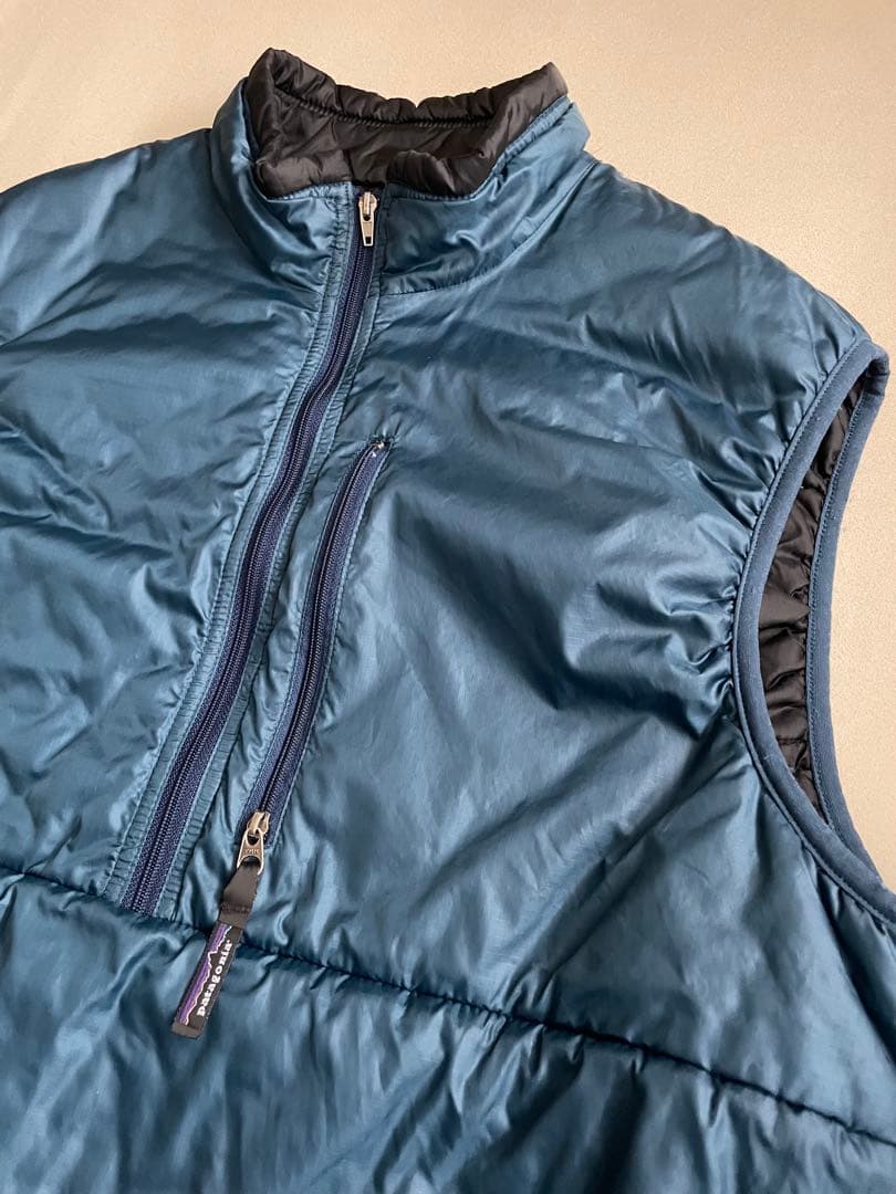 希少99年USA製patagoniaパタゴニア パフボール ベストLネイビー