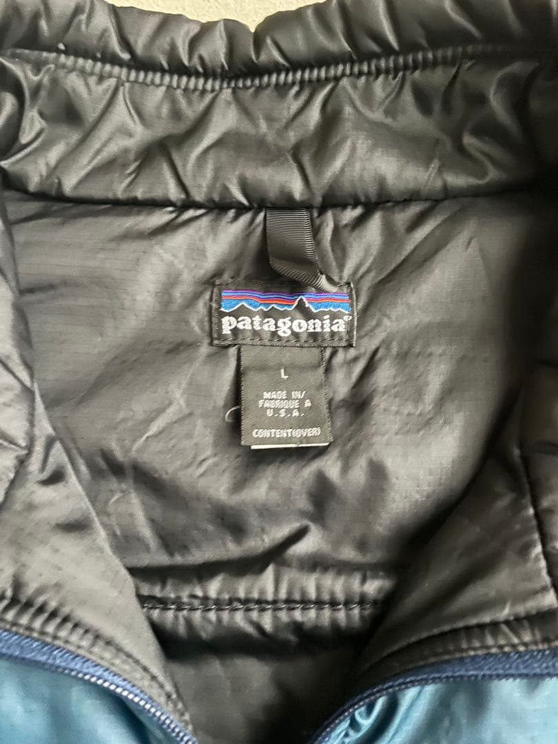 希少99年USA製patagoniaパタゴニア パフボール ベストLネイビー