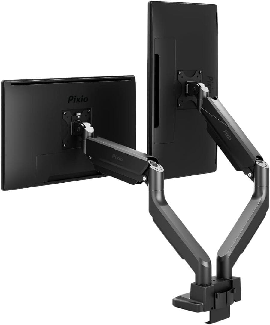 【中古】Pixio PS2D モニターアーム デュアル 黒