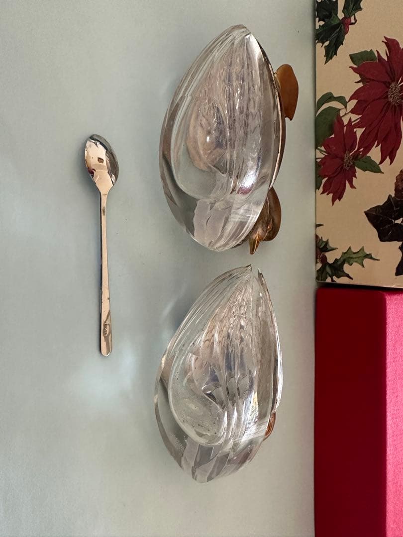 銀製 鴛鴦 おしどり 調味料入れ 2点セット 刻印有