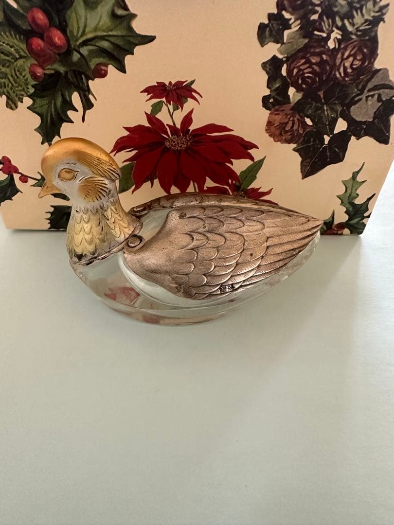 銀製 鴛鴦 おしどり 調味料入れ 2点セット 刻印有