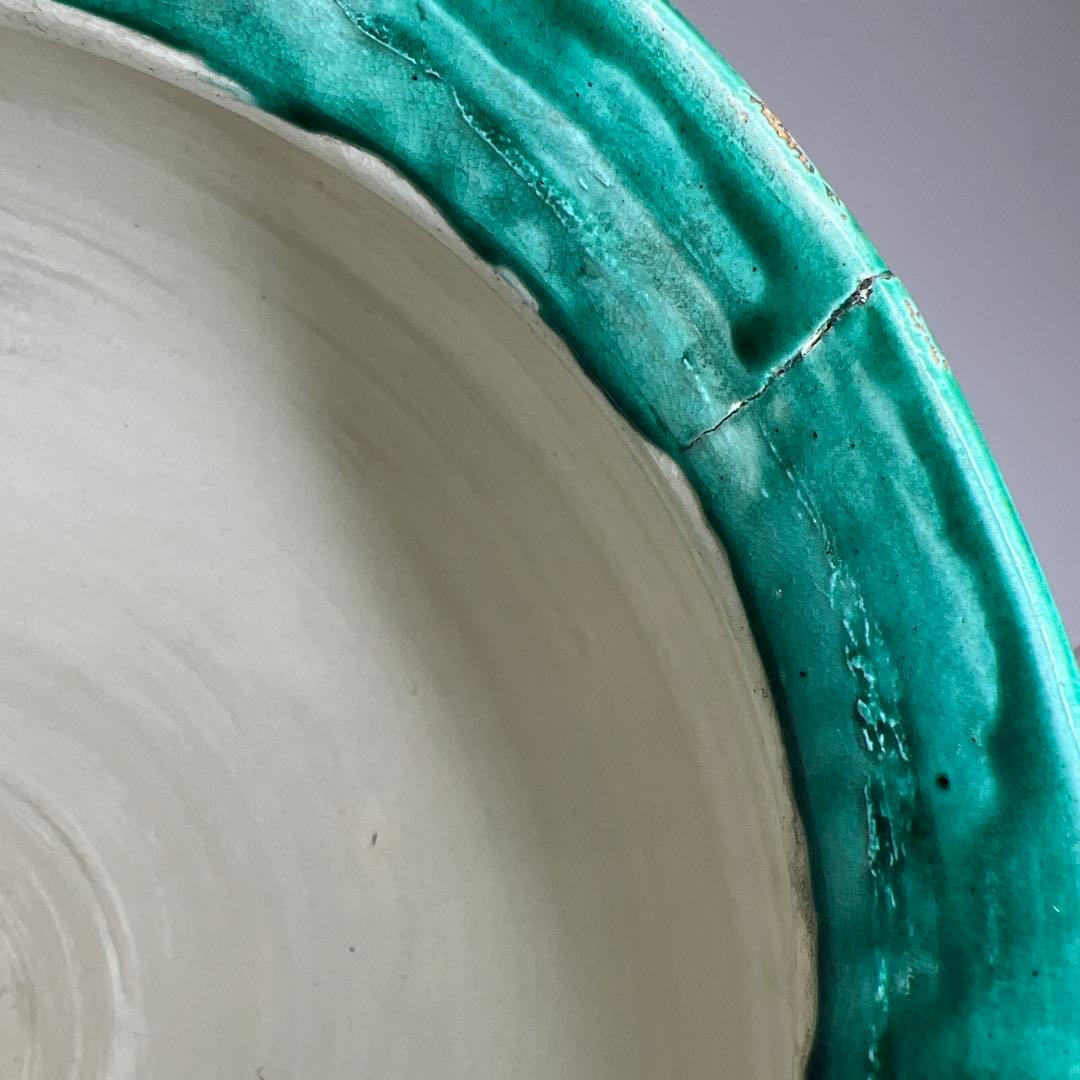 江戸後期　青九谷　特大沈香壷　木箱付　高さ約45㎝　東Y7-1209☆2Fタルサ