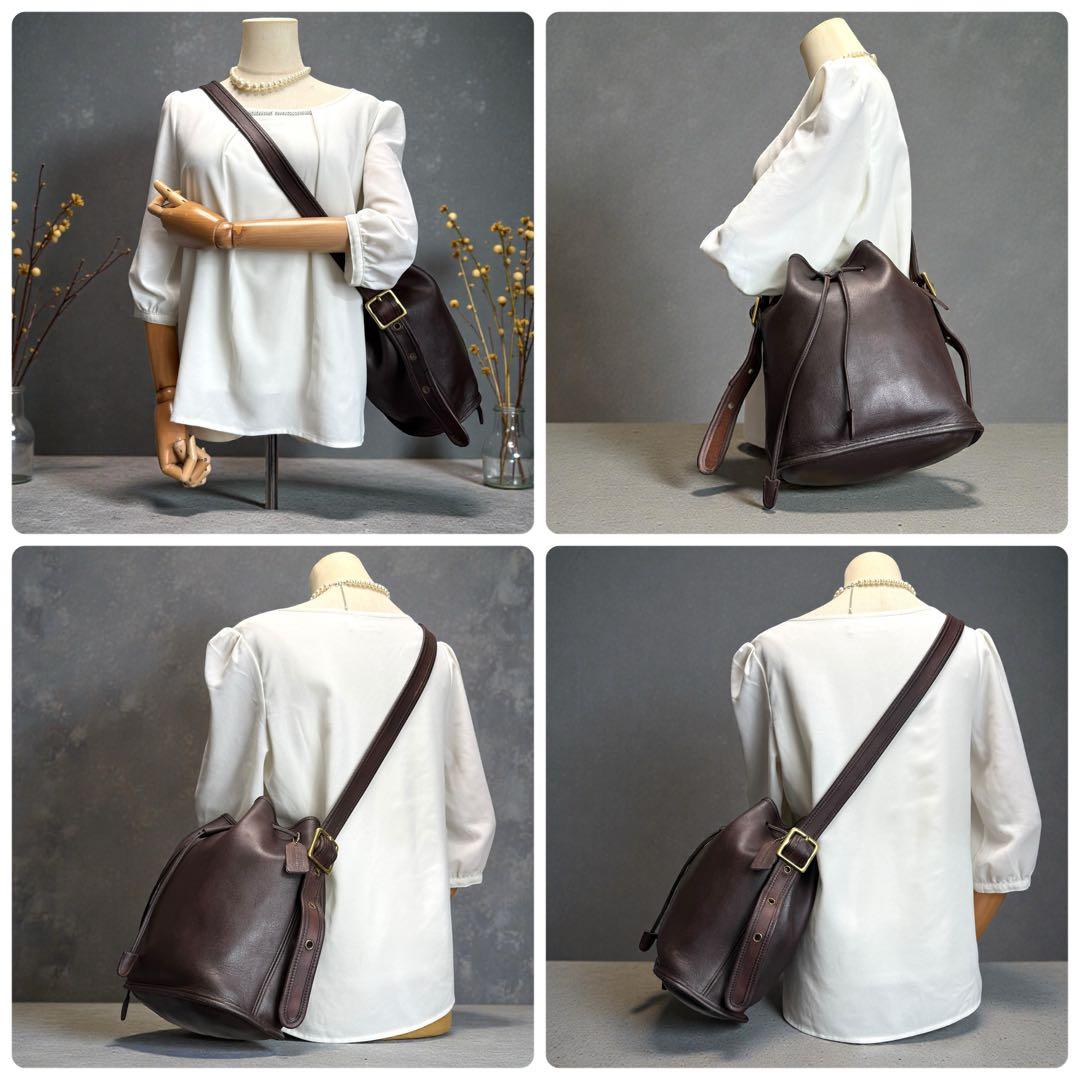 オールドコーチ coach バケツ型　ワンショルダー レザー 9952